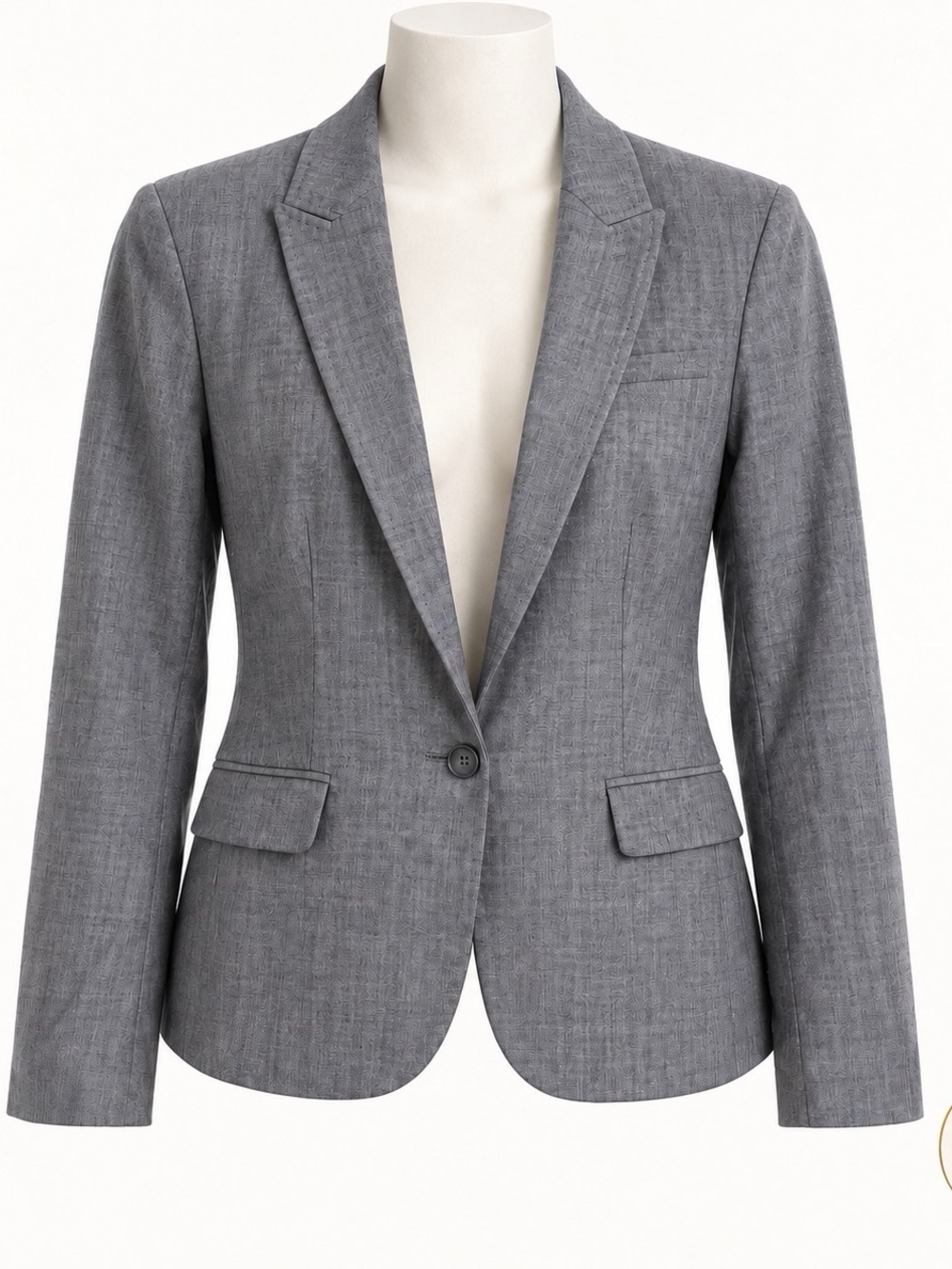 Banana Republic Gray Single-Button Tailored Blazer